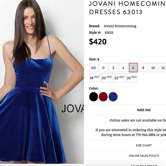 JOVANI Dress Cocktail Blue - Picture 9 of 10